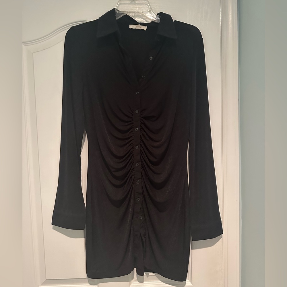 Pacsun L.A. Hearts Black Ruched Mini Shirt Dress